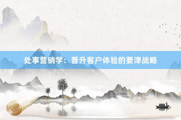 处事营销学：晋升客户体验的要津战略